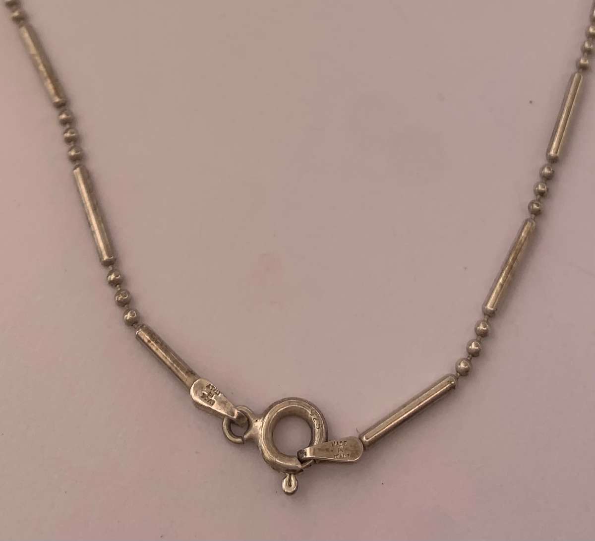 Necklace - Bar and Bead Chain. Made In Italy. 925 Silver. Made In Italy #ML984 R495.00 | Dimensio...