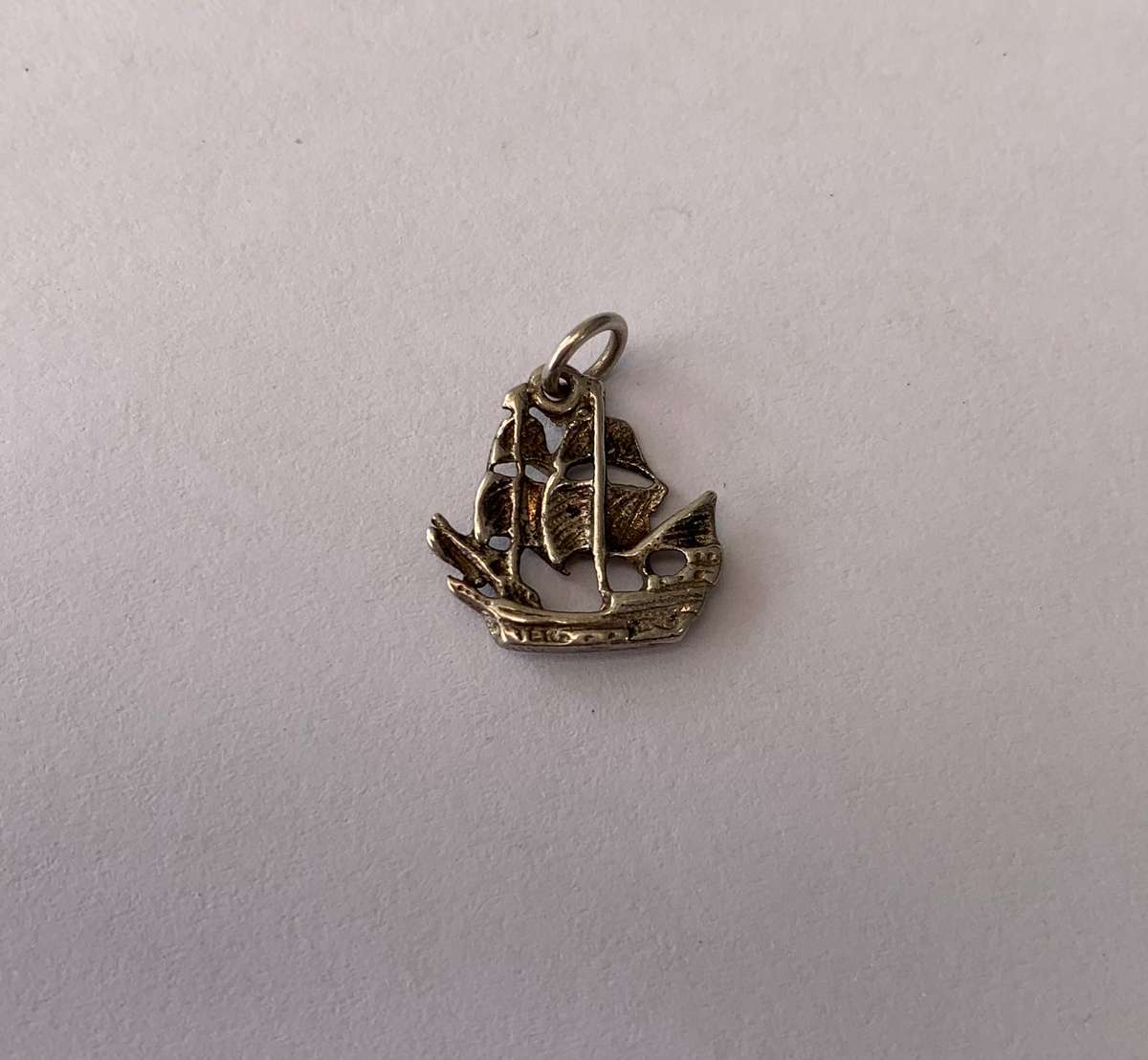 Silver Olde World Ship Charm
