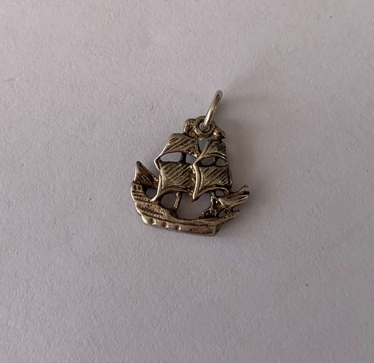 Silver Olde World Ship Charm