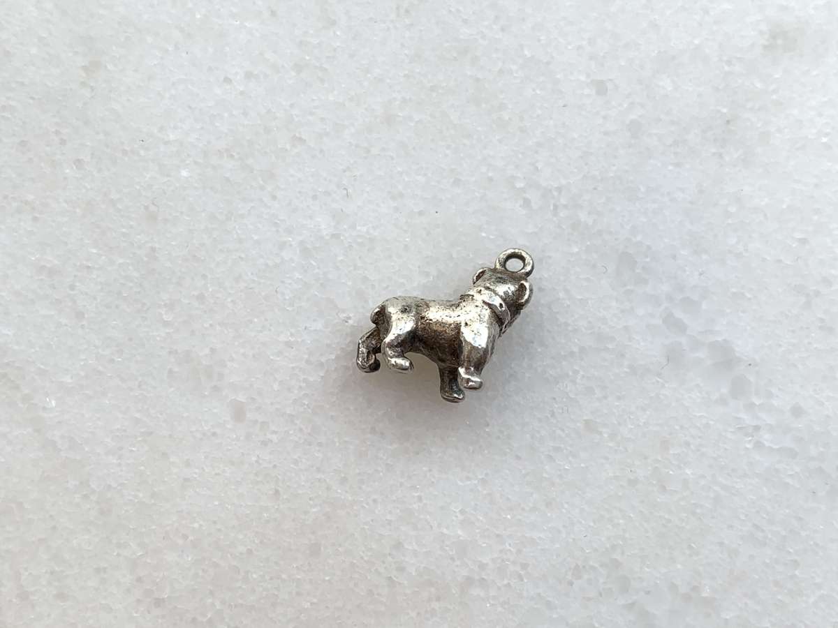 Silver Bulldog Charm