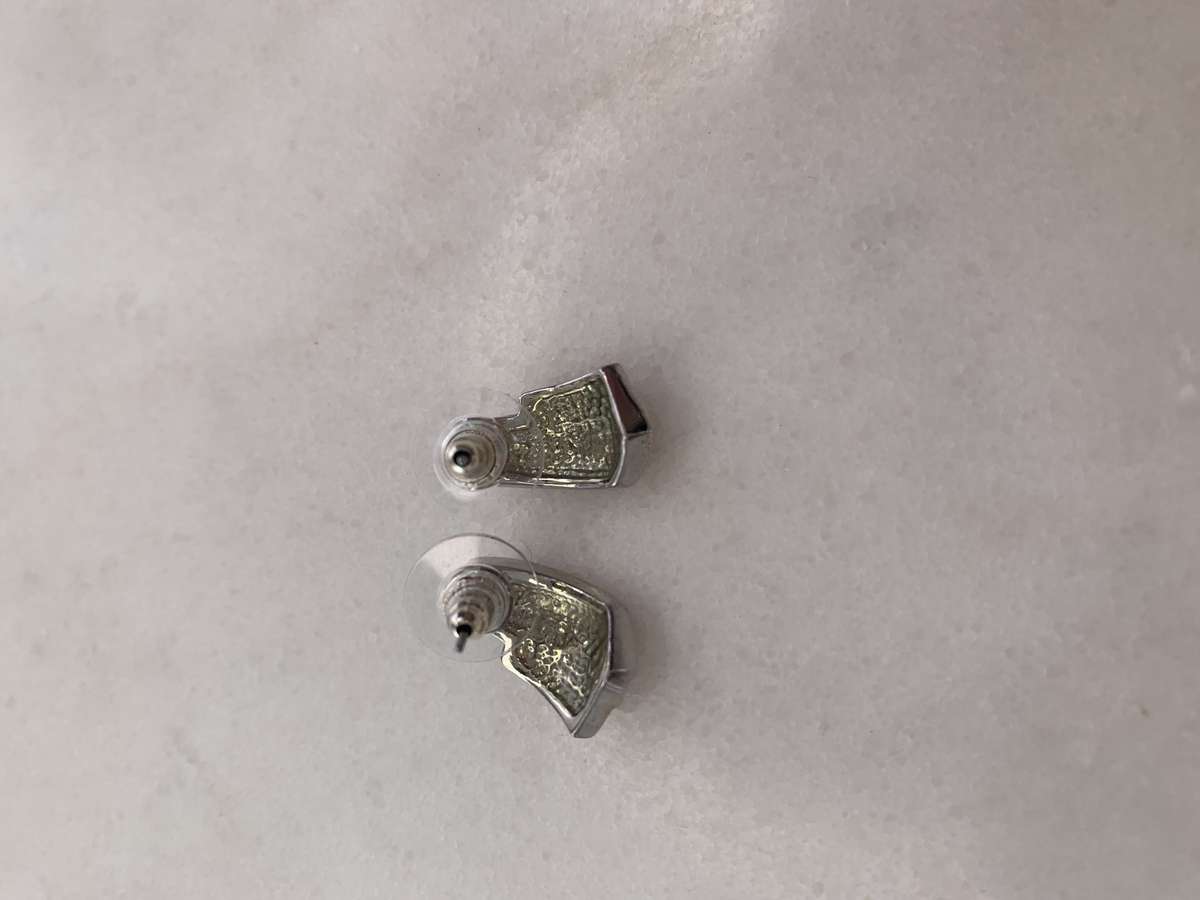 Silver Colour Earrings With Diamante #ML908 R245.00 | Dimensions: 10mm x 17mm