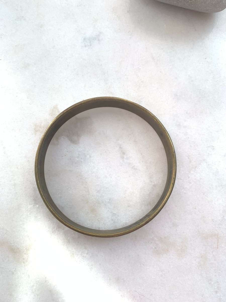 Brass Coloured Bracelet With  Shell Style Pave Inserts #ML919 R145.00 | Dimensions: 69mm D