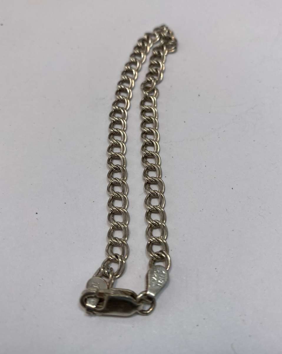 Bracelet - 925 Silver Chain Bracelet stamped Italy#ML1160
