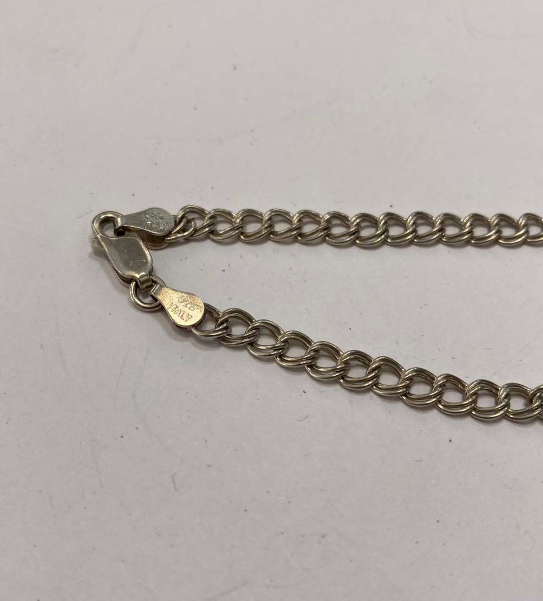 Bracelet - 925 Silver Chain Bracelet stamped Italy#ML1160