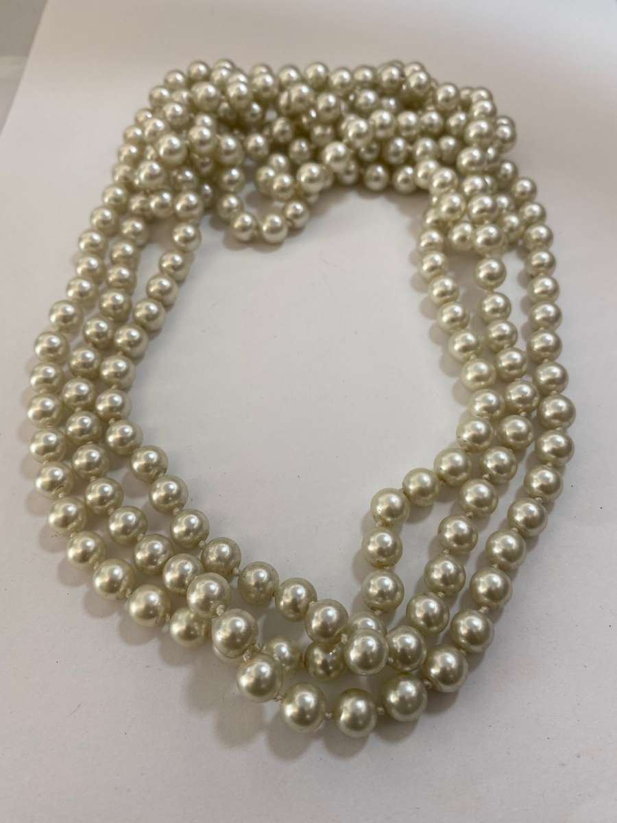 2 x Long Pearl Necklaces. light champagne colour #ML1195 245.00 | Dimensions: 600mm each