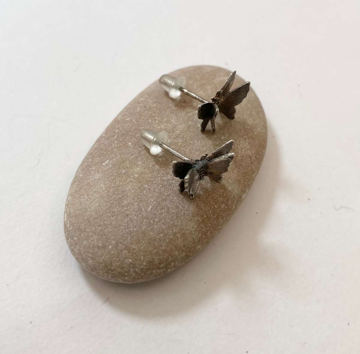 Earrings - Butterfly Shaped Studs. Silver Colour #ML1224 | Dimensions: 8mm x 10mm