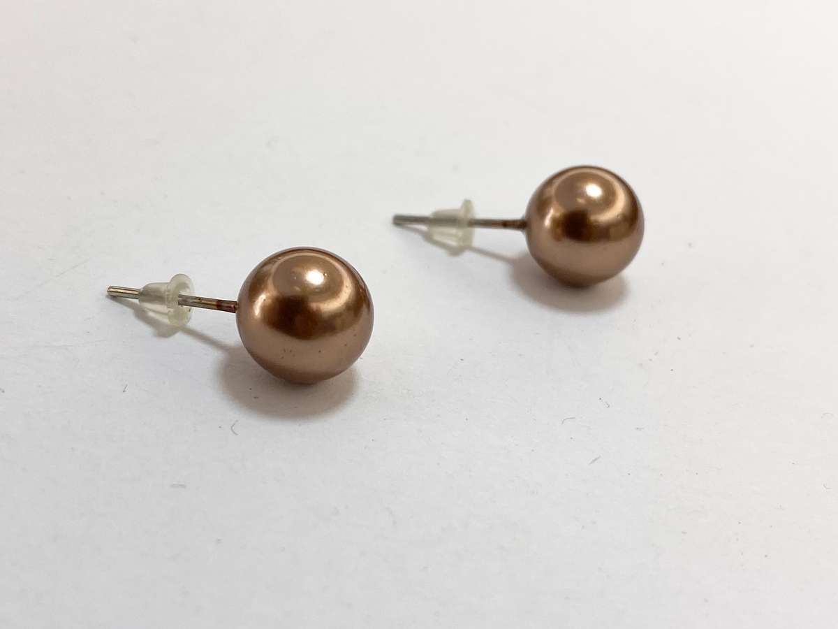 Earrings - Spherical Ball Stud. Copper Colour #ML1243 R120.00 | Dimensions: 10mm