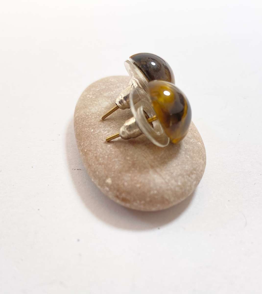 Earrings - Tigers Eye Stone Studs #ML1301 R195.00 | Dimensions: 12mm D