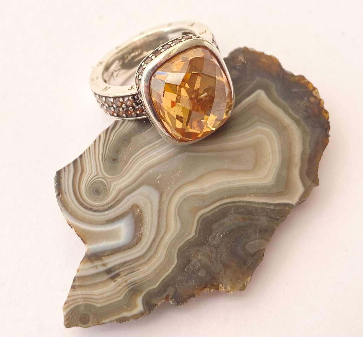 Set - Thomas Sabo Pendant and Ring. Imperial Topaz Stones. All 925 Silver, Stamped and Marked #ML...