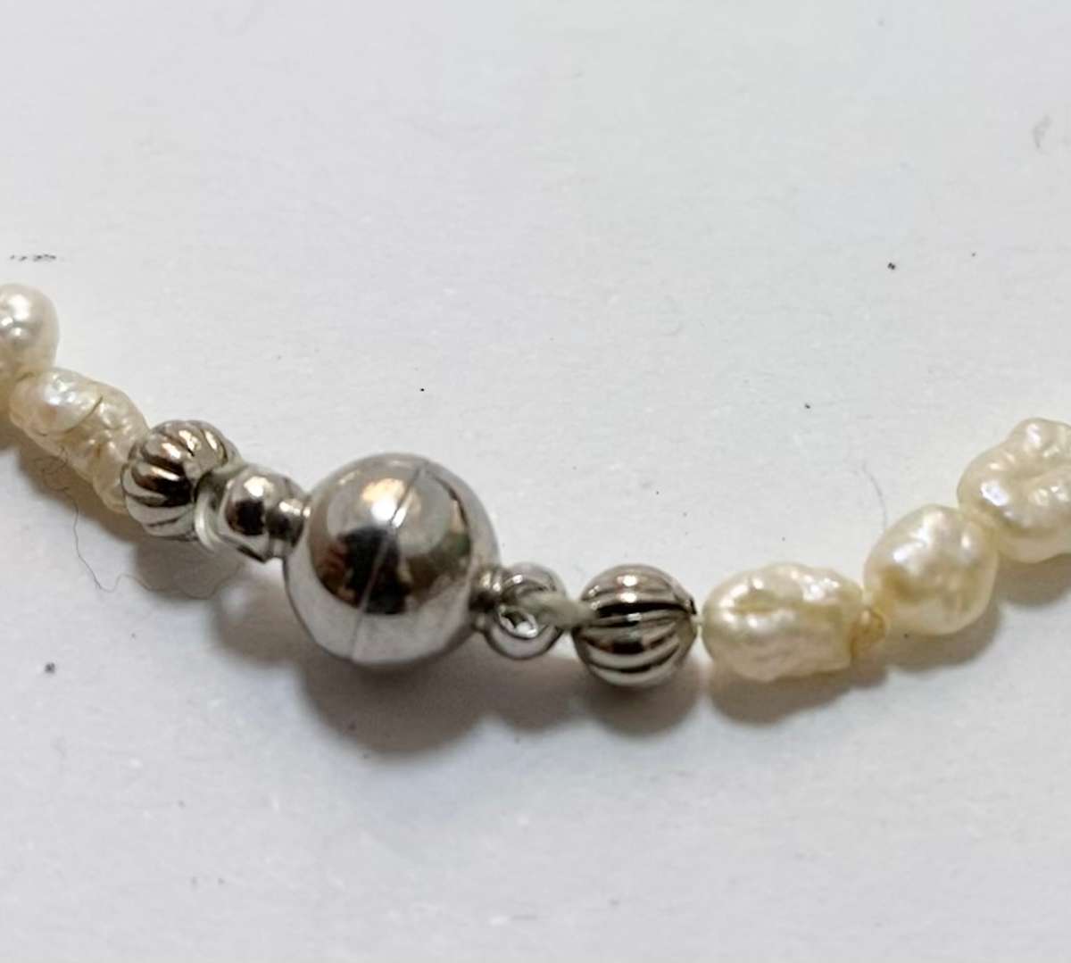 Necklace - Freshwater Pearls With Magnetic Silver Clasp #ML1367