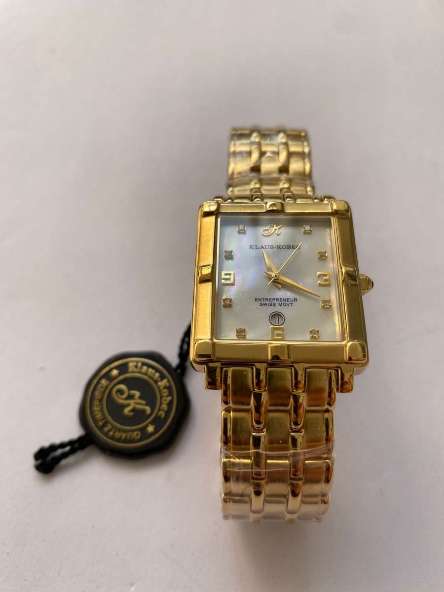 Watch - Klaus Kobec Entrepreneur Swiss Movement Gold Plates. Diamond and Mother of Pearl. Genuine...