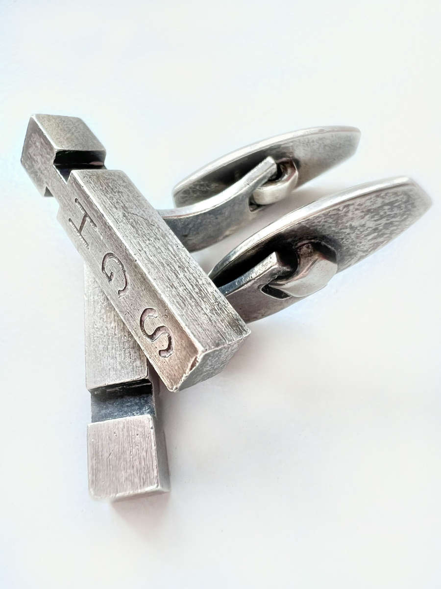 Cufflinks - Vintage Designed N.E from Denamrk. 925 Silver. Stamped SGH ML1934