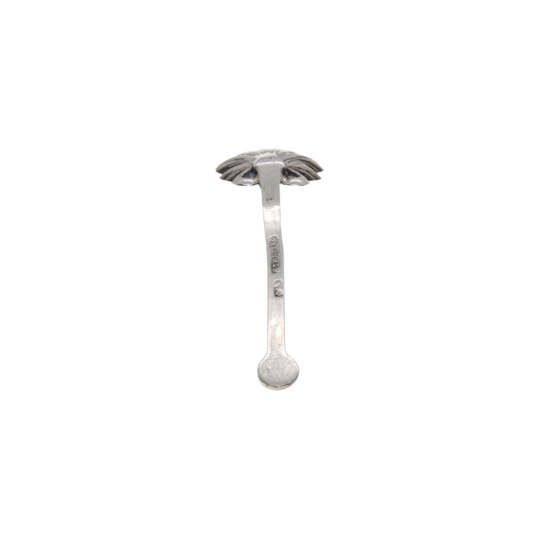 Antique - Sterling Silver Antique Shell Shape Twisted Salt/Mustard Spoon. Marked C & N Sterling. ...