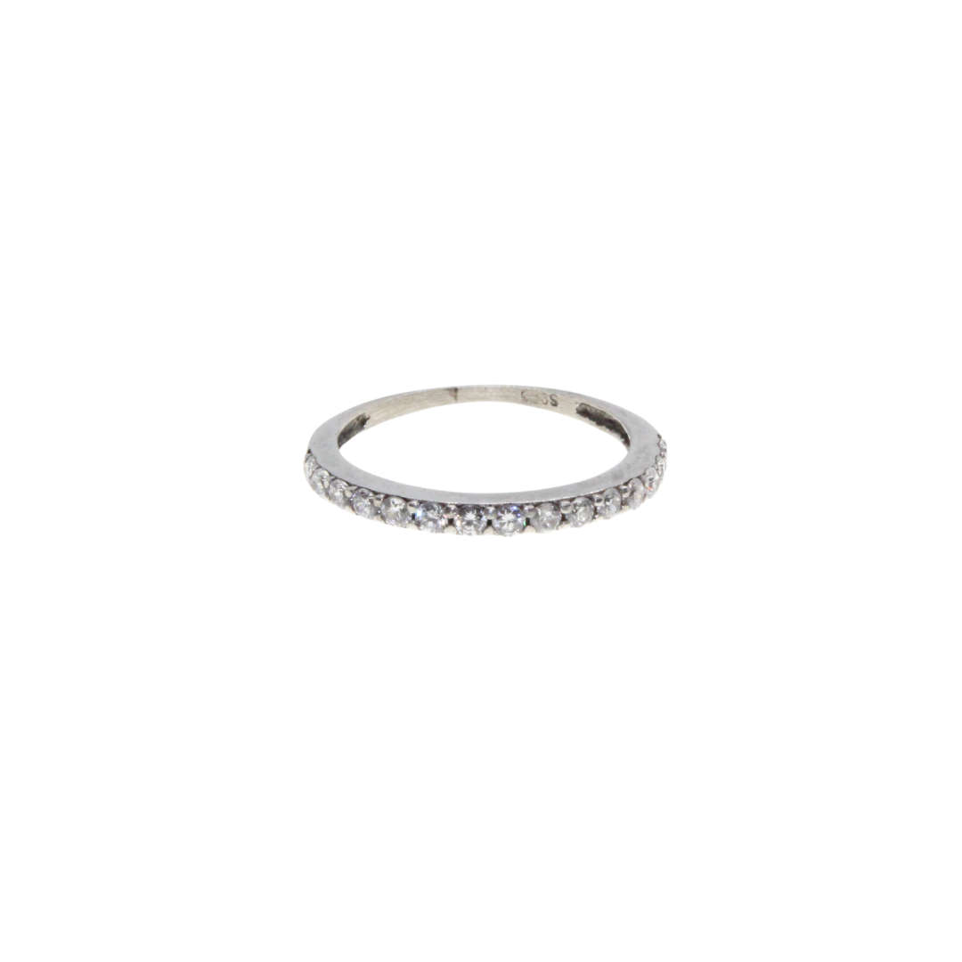 Ring - 925 Silver Eternity Ring . Half Section Diamantes - ML2940