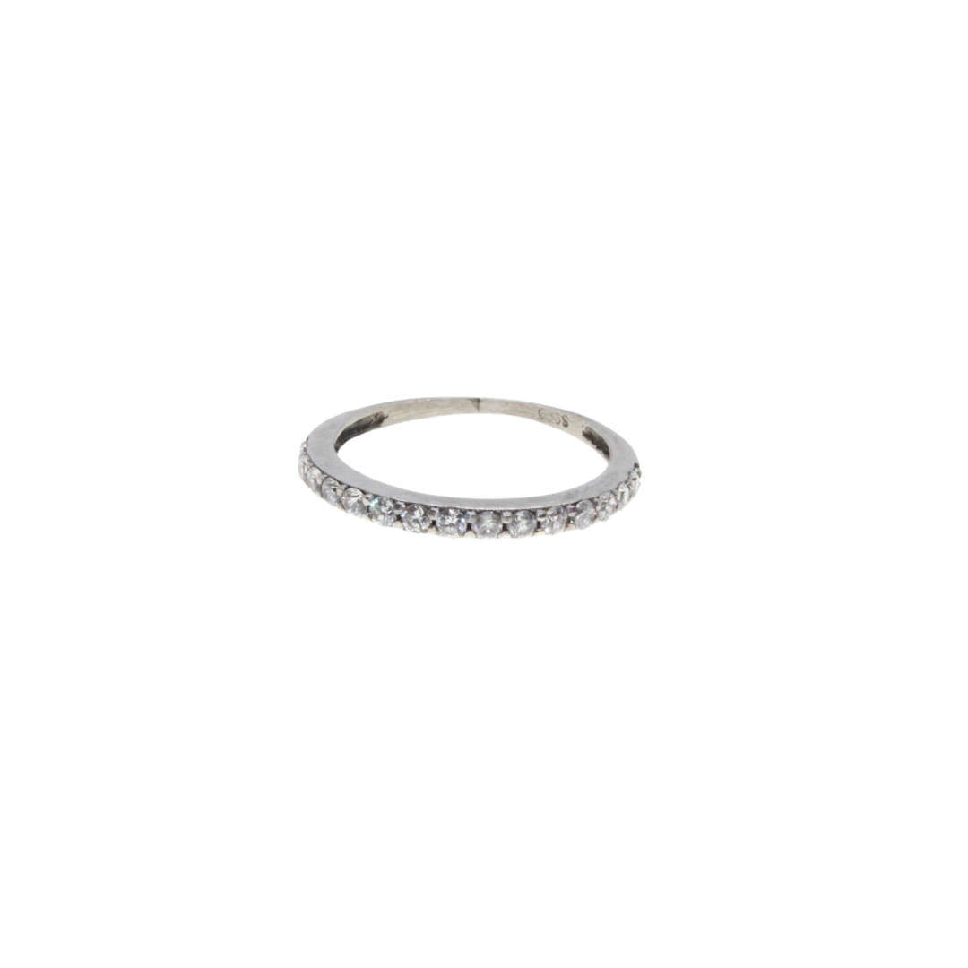 Ring - 925 Silver Eternity Ring . Half Section Diamantes - ML2940