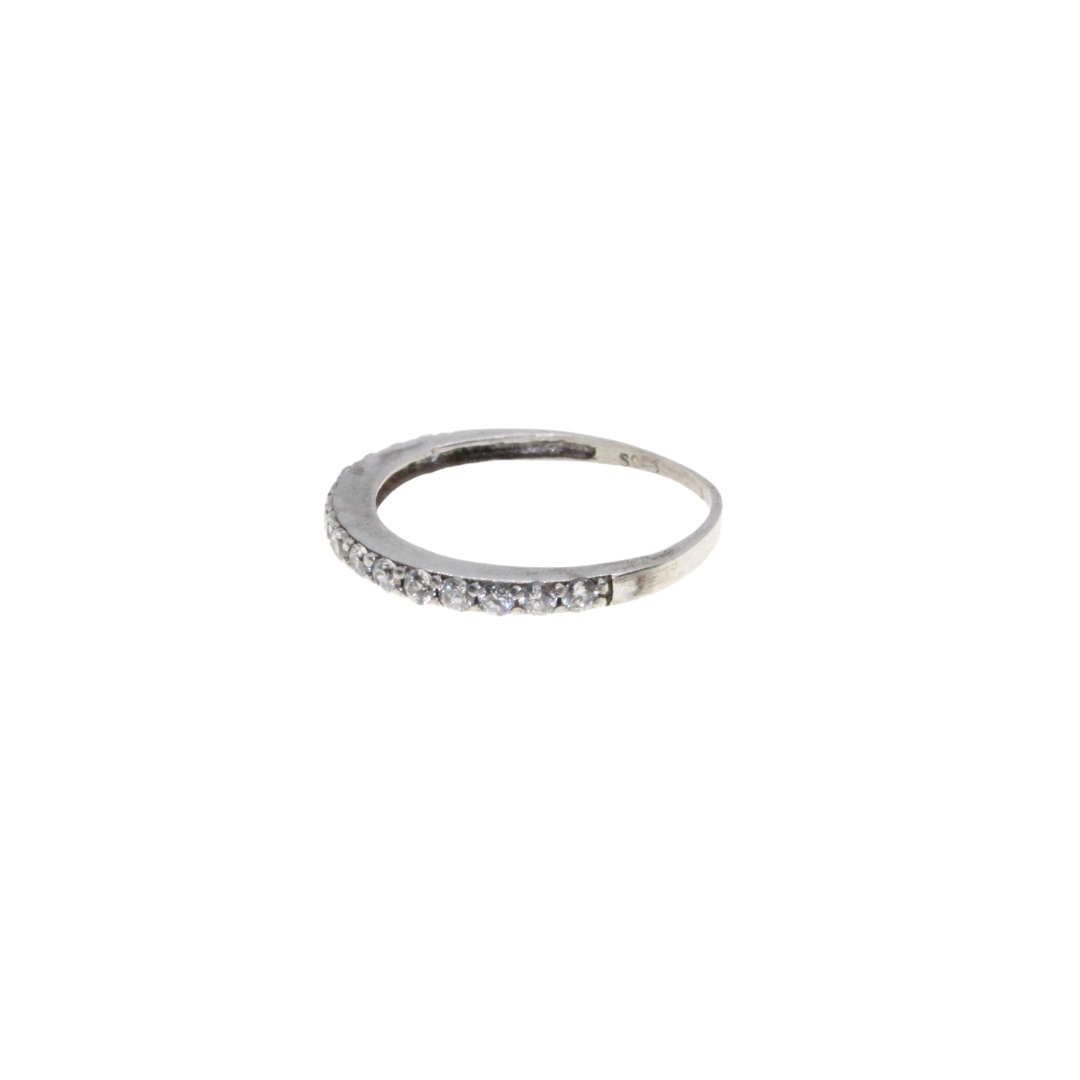 Ring - 925 Silver Eternity Ring . Half Section Diamantes - ML2940