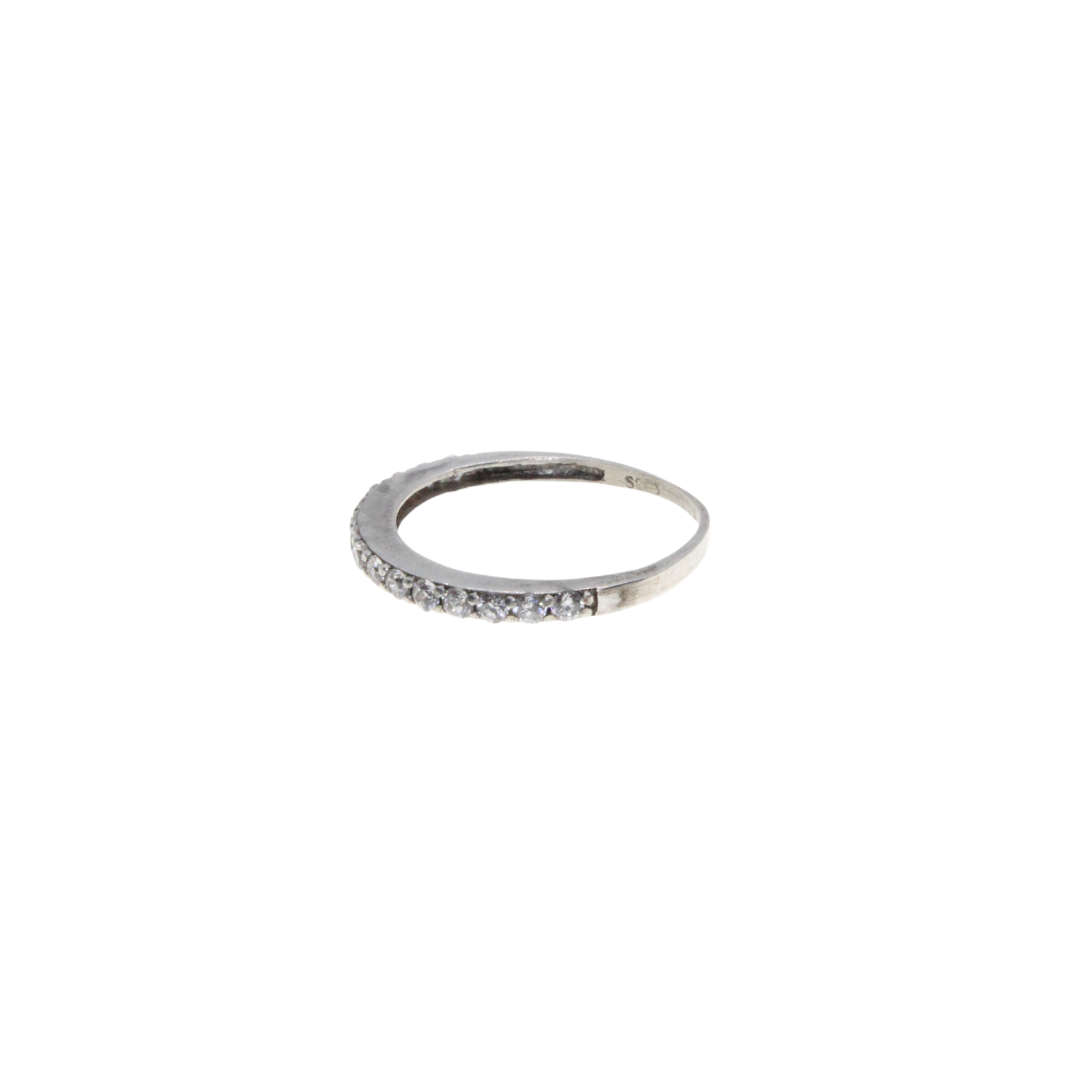 Ring - 925 Silver Eternity Ring . Half Section Diamantes - ML2940
