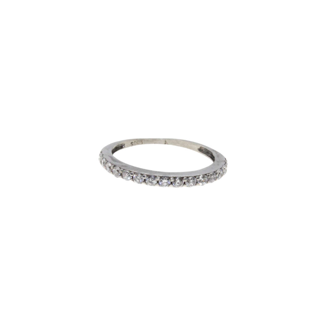 Ring - 925 Silver Eternity Ring . Half Section Diamantes - ML2940