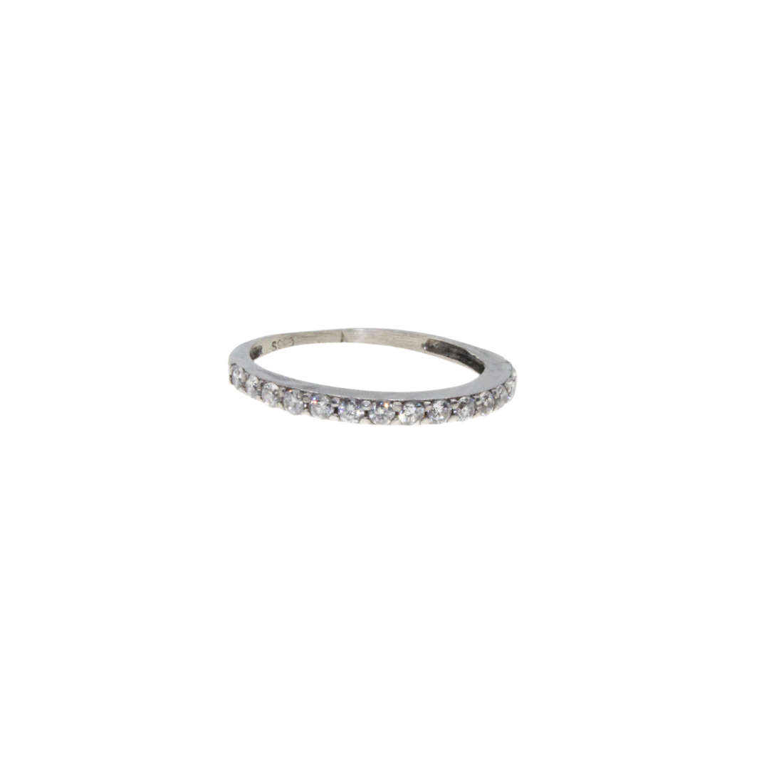 Ring - 925 Silver Eternity Ring . Half Section Diamantes - ML2940
