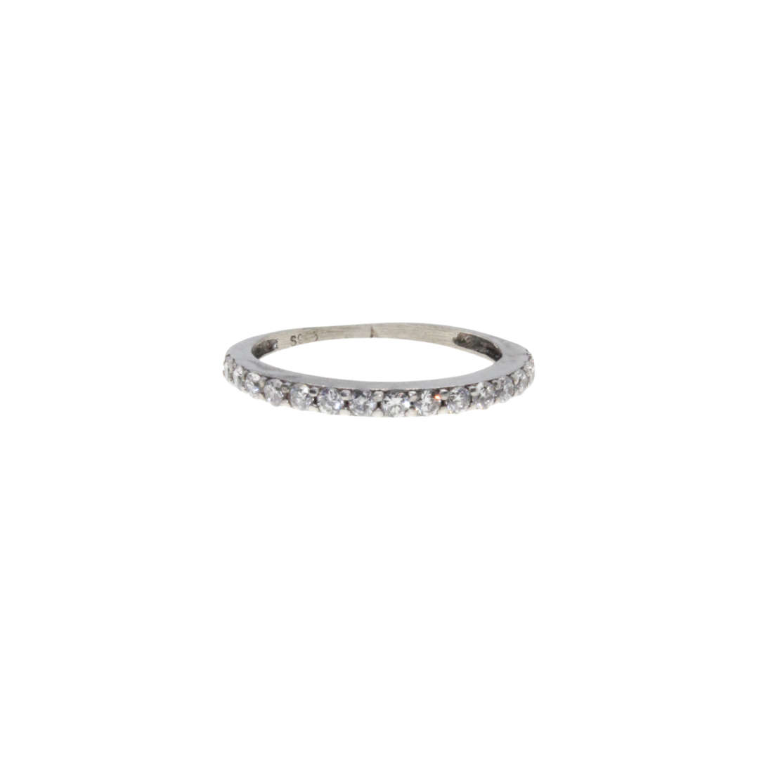 Ring - 925 Silver Eternity Ring . Half Section Diamantes - ML2940