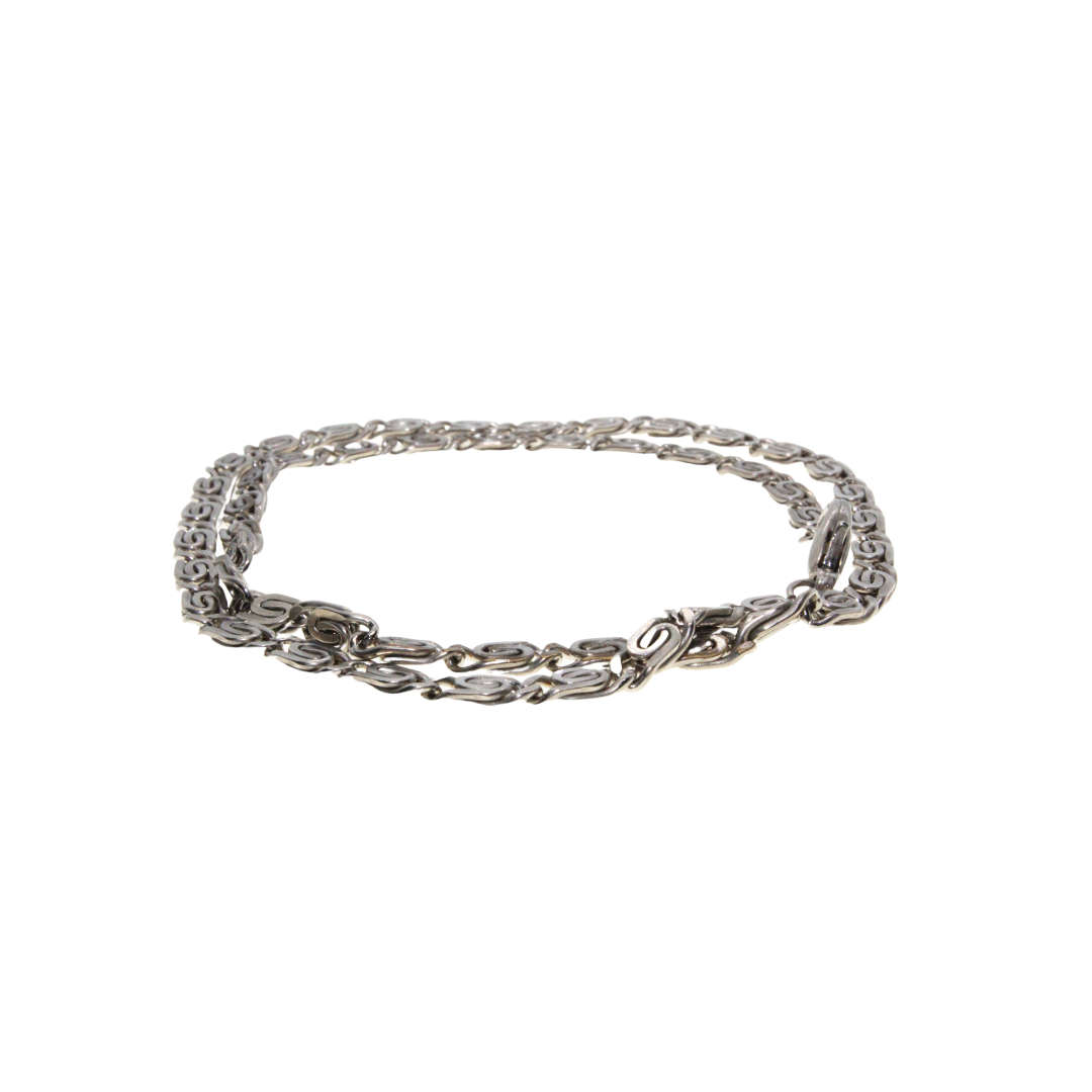 Chain - Silver Tone Flat Link Chain - ML2982