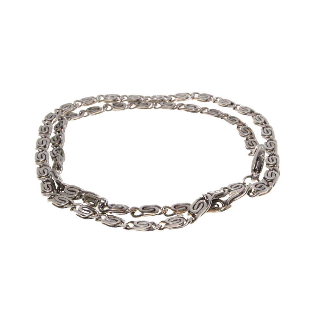 Chain - Silver Tone Flat Link Chain - ML2982