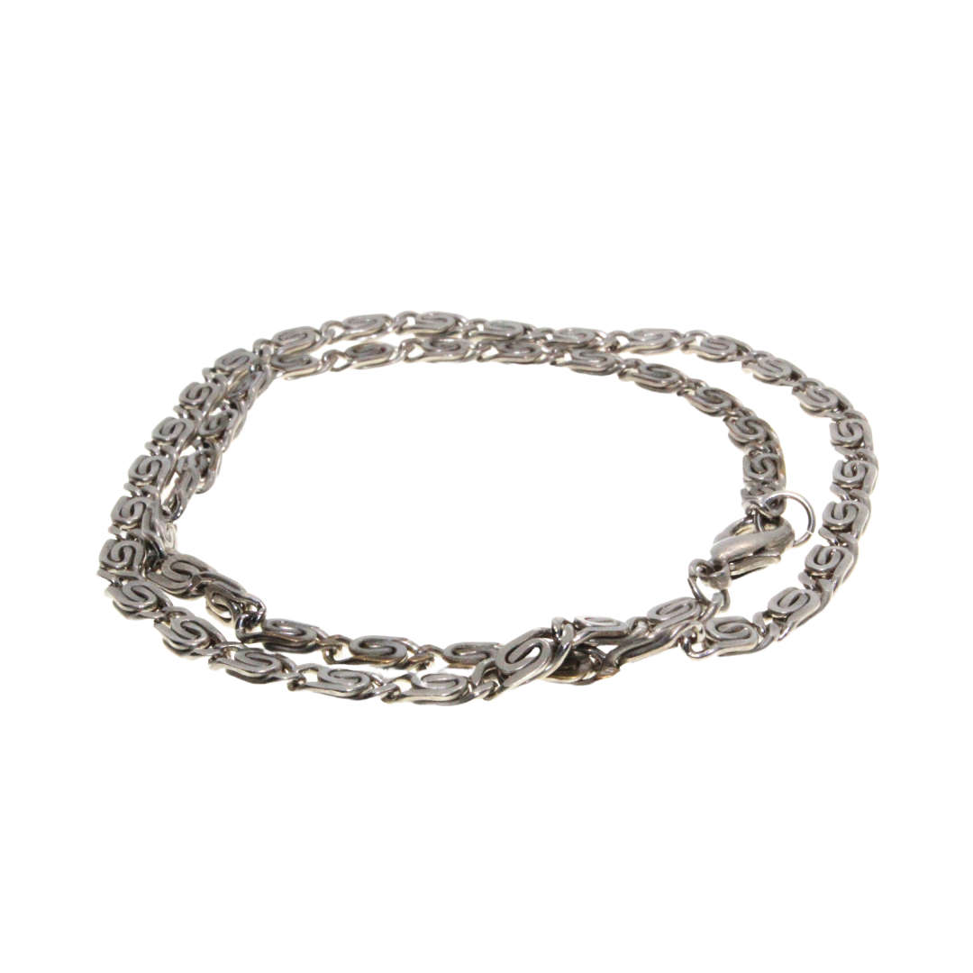 Chain - Silver Tone Flat Link Chain - ML2982