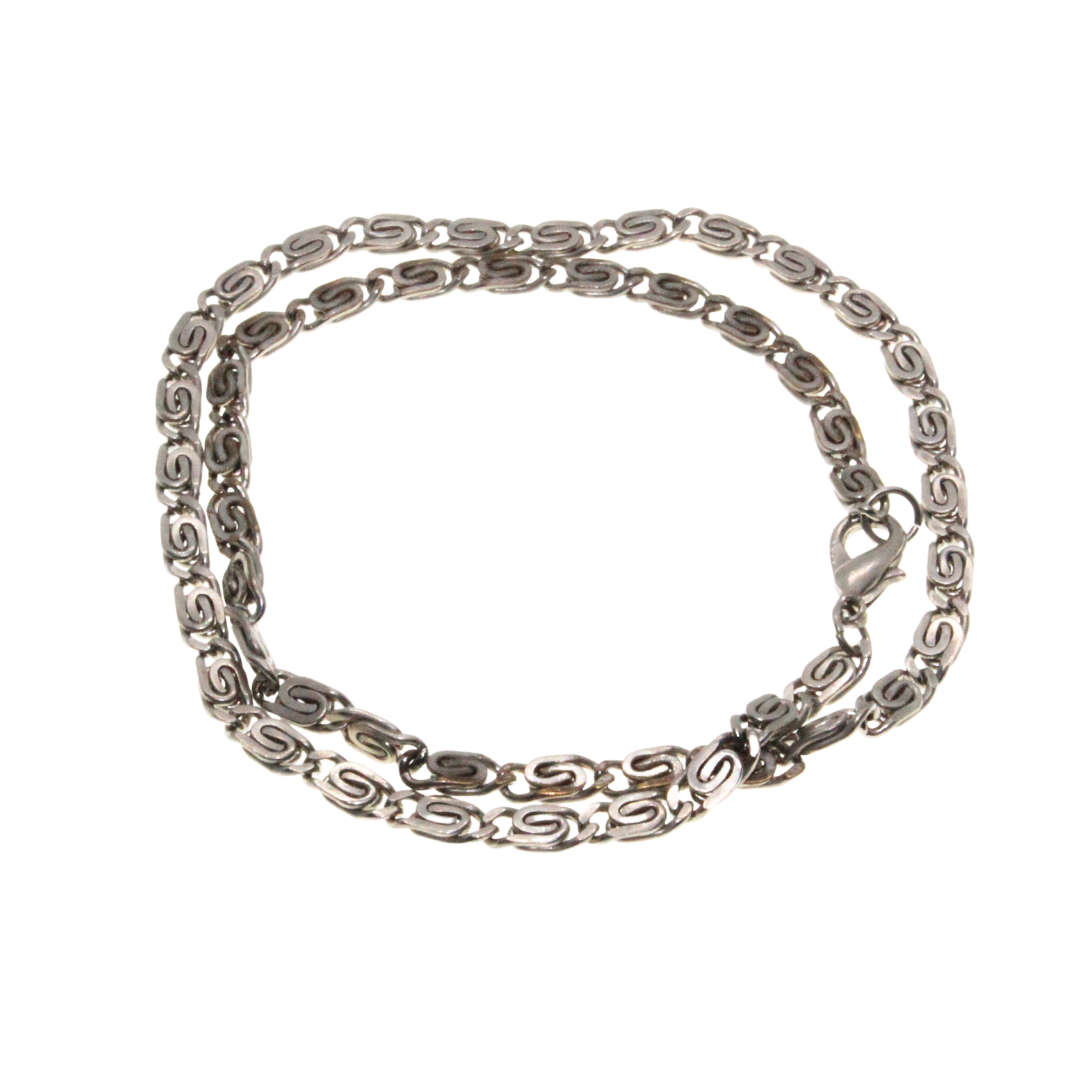 Chain - Silver Tone Flat Link Chain - ML2982