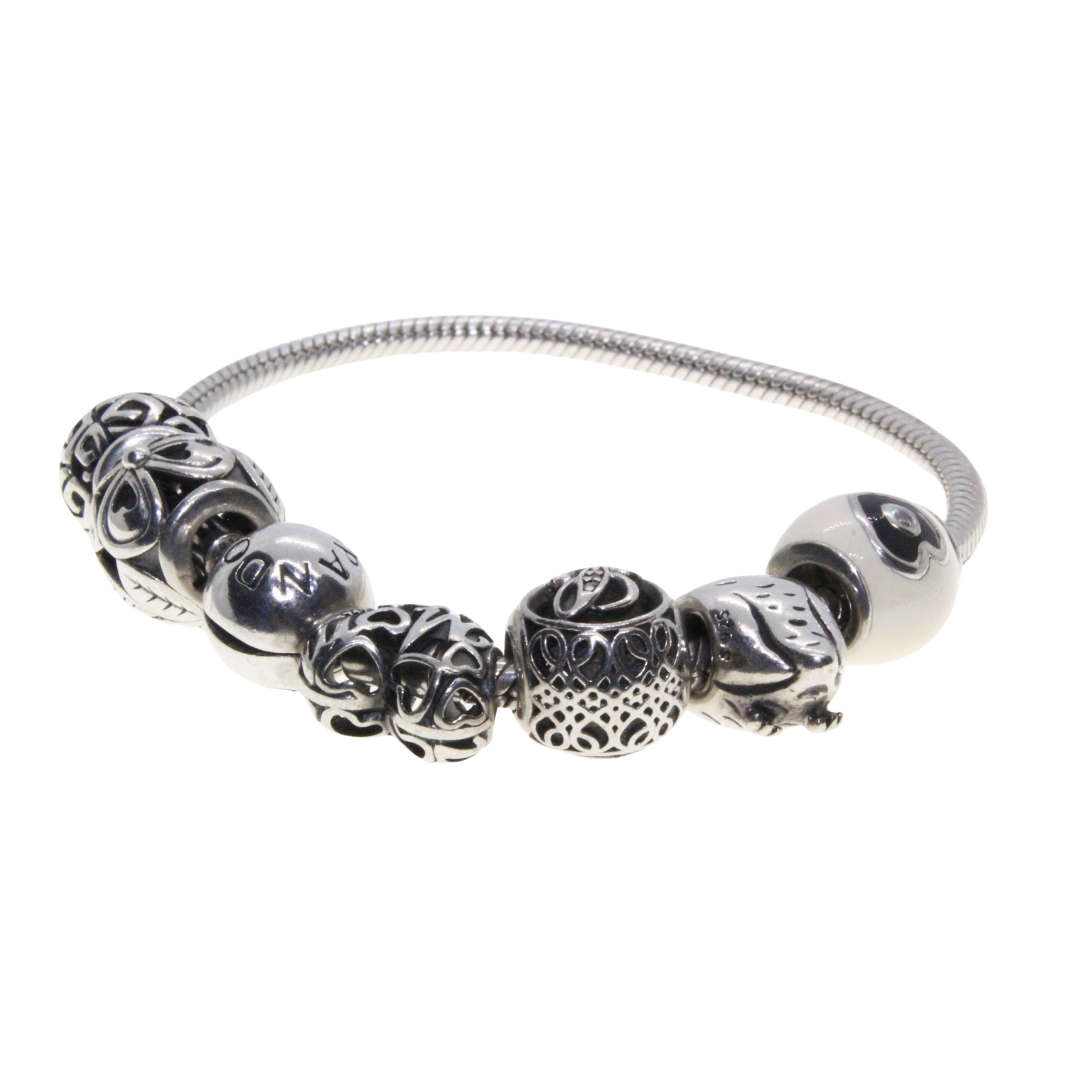 Bracelet - 925 Silver Beautiful Pandora Bracelet for Moms with 6 Unique Charms - ML3046