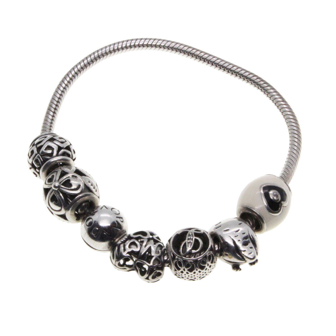 Bracelet - 925 Silver Beautiful Pandora Bracelet for Moms with 6 Unique Charms - ML3046