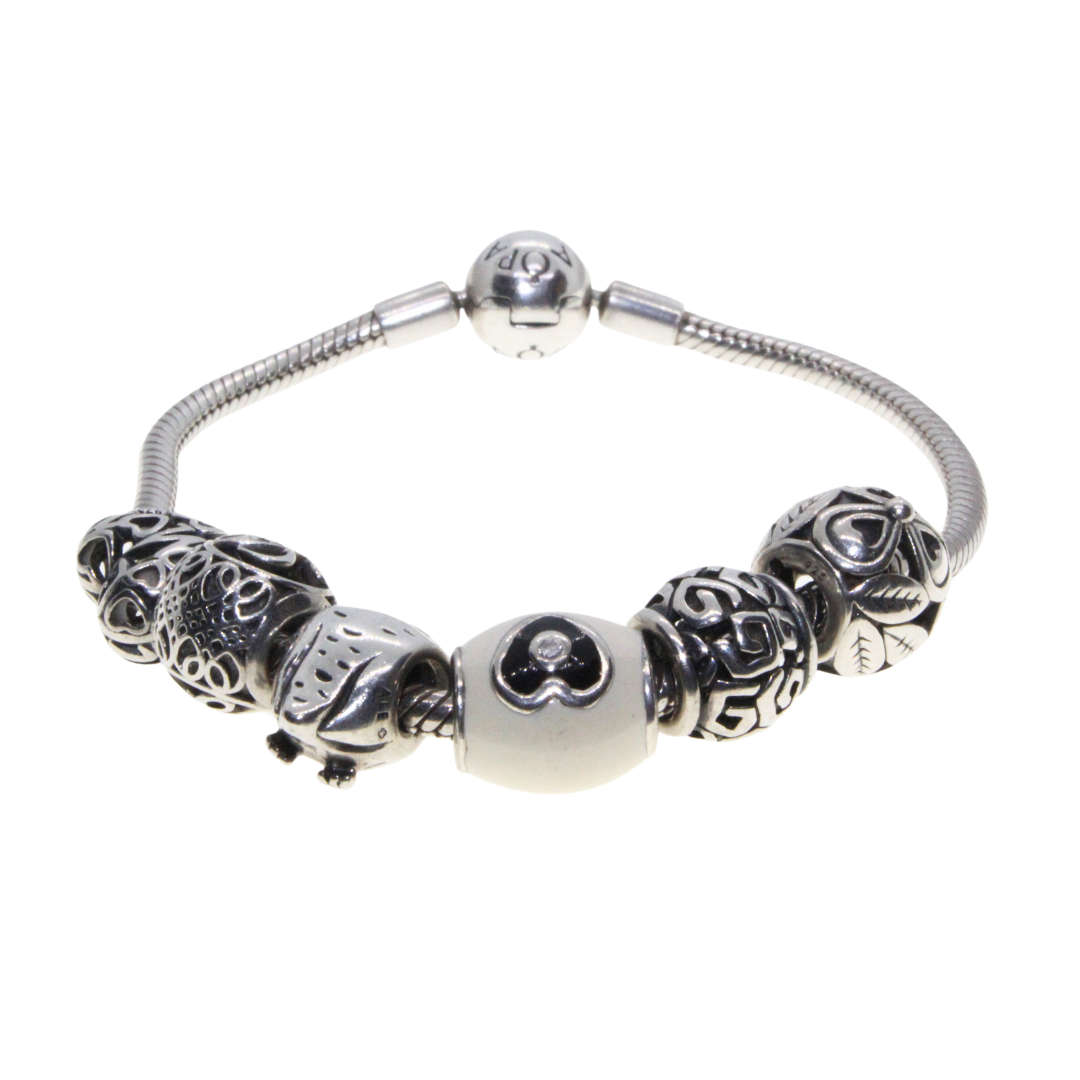 Bracelet - 925 Silver Beautiful Pandora Bracelet for Moms with 6 Unique Charms - ML3046