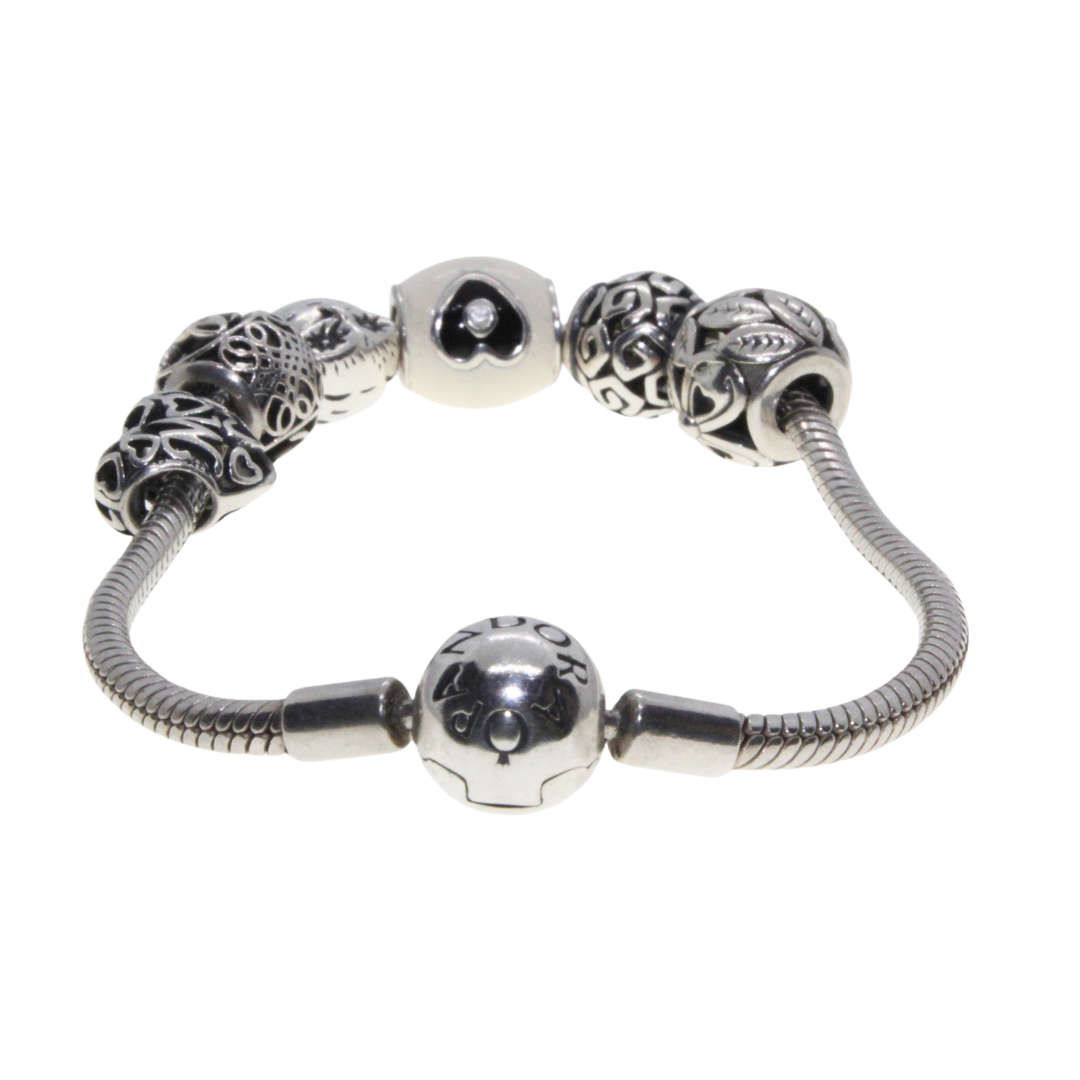 Bracelet - 925 Silver Beautiful Pandora Bracelet for Moms with 6 Unique Charms - ML3046