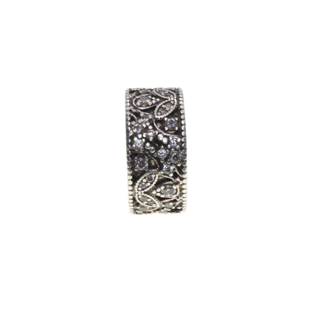 Ring - 925 Silver Parve Marcasite Band. Intricate Leaf Design - ML3049