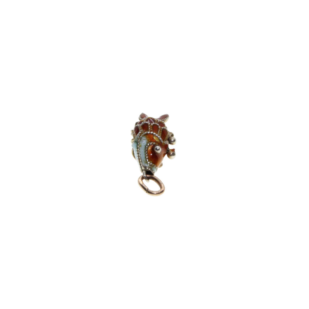 Charm - Vintage Enamel articulated Fish Charm.  Pastel Colours. - ML3084