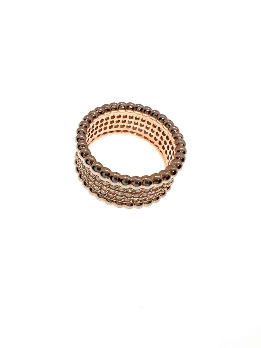 Ring -  Rose Gold Tone with Diamantes and Marcasite on Outer Edges - ML2097