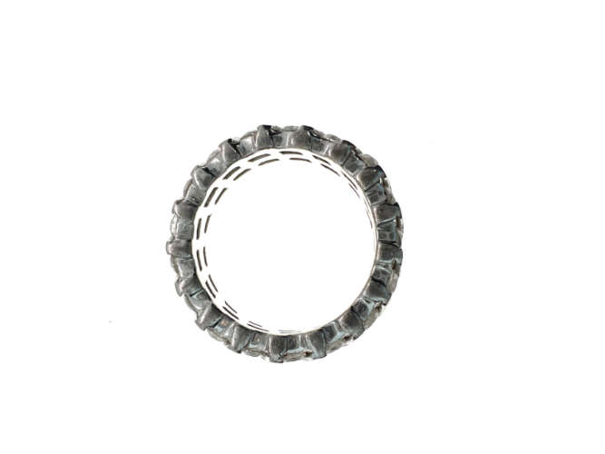 Ring - Vintage 925 Silver Eternity Style Ring with Diamantes - ML2129
