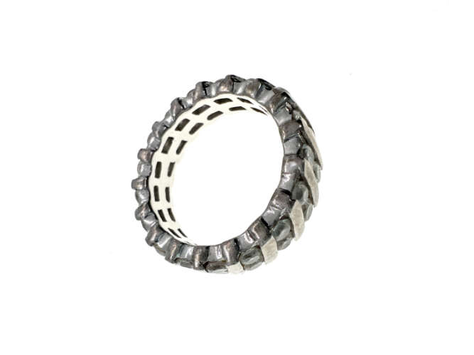 Ring - Vintage 925 Silver Eternity Style Ring with Diamantes - ML2129