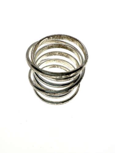 Ring - Vintage Silver Tone Spiral Ring - ML2195