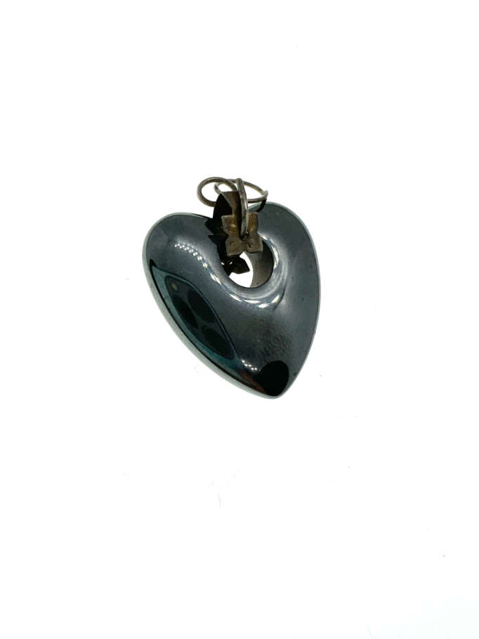 Pendant - Vintage Hematite Heart Pendant - ML2226