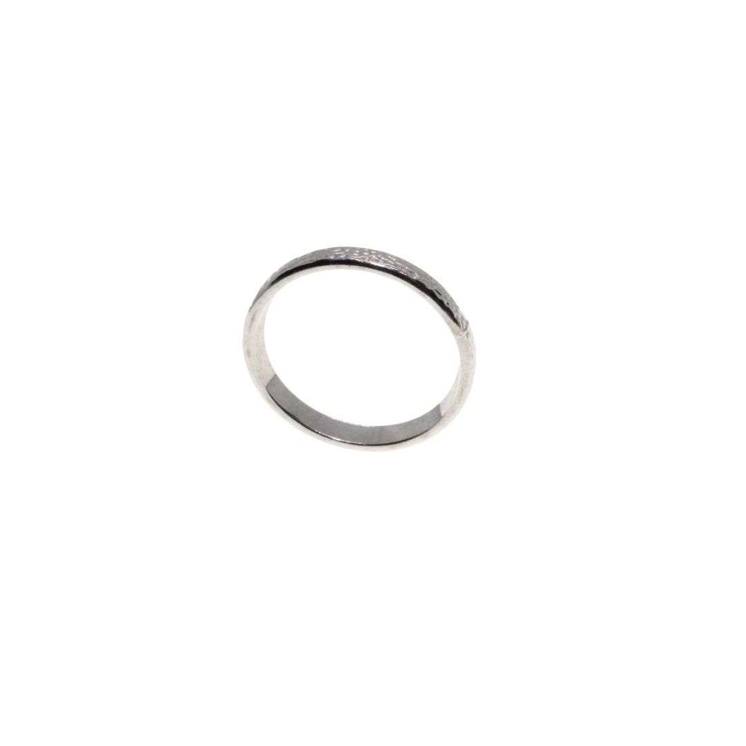 Ring - Silver Tone Thin Band with Texture Surrounding The Band - ML3126