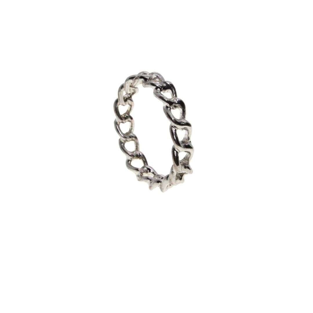 Ring - Silver Tone Rope Textured Design Band - ML3143