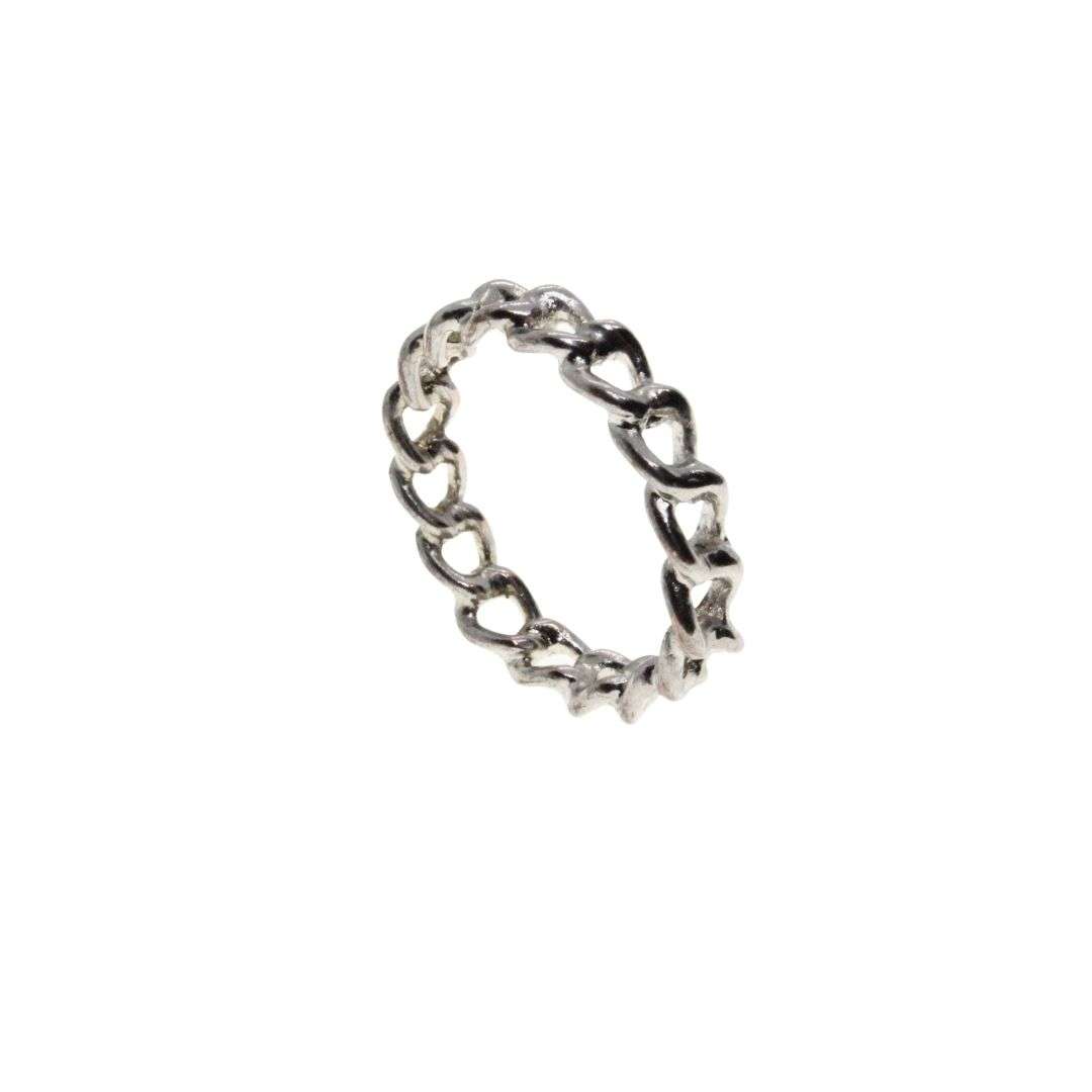 Ring - Silver Tone Rope Textured Design Band - ML3143