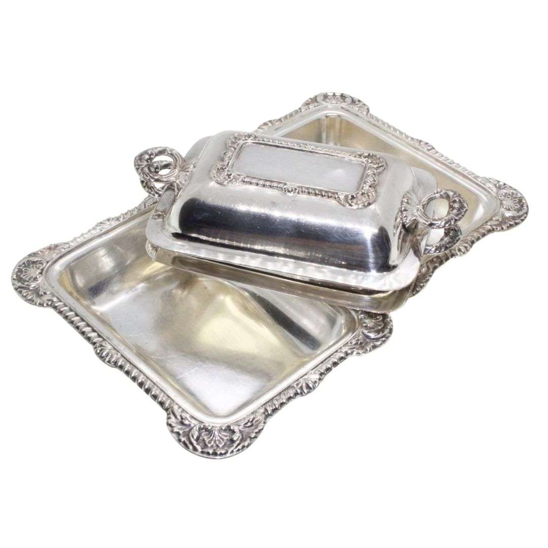 Antiques  - Vintage Silver Plated with Design Mini Butter Dishes stamped M.P. Honour Ltd - ML3322
