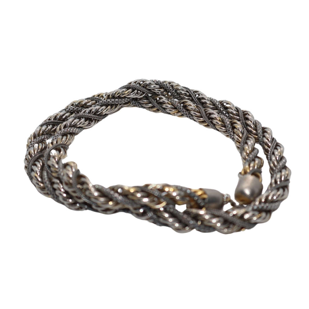 Gold Tone thiick gold tone chain with silver chain braided through - ML3626