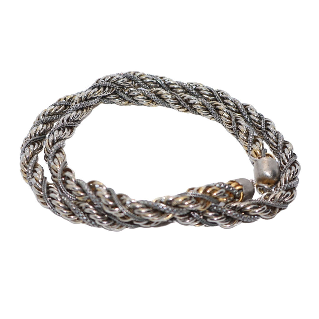 Gold Tone thiick gold tone chain with silver chain braided through - ML3626