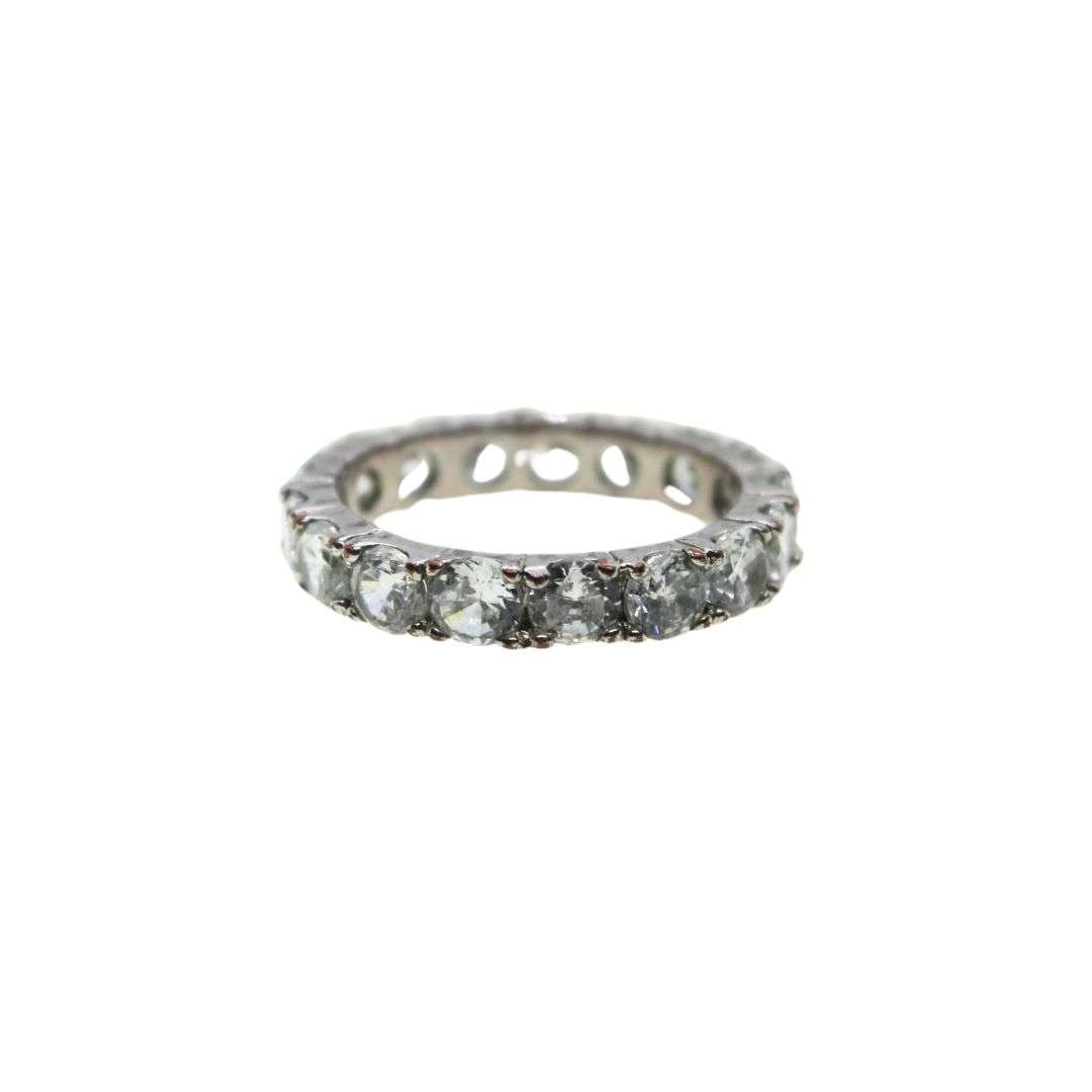Diamante Silver Tone  Ring Size Q - ML0250