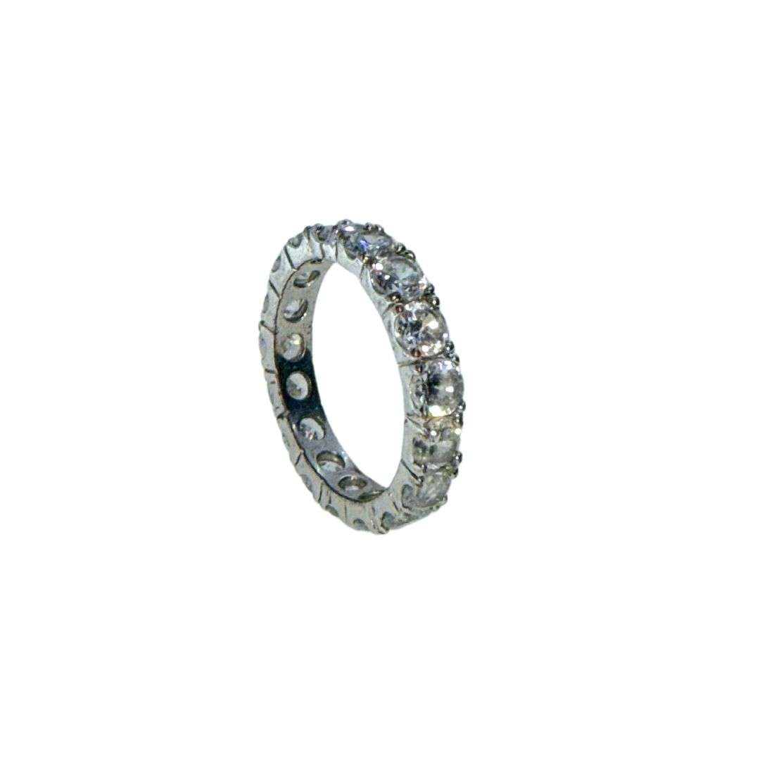 Diamante Silver Tone  Ring Size Q - ML0250