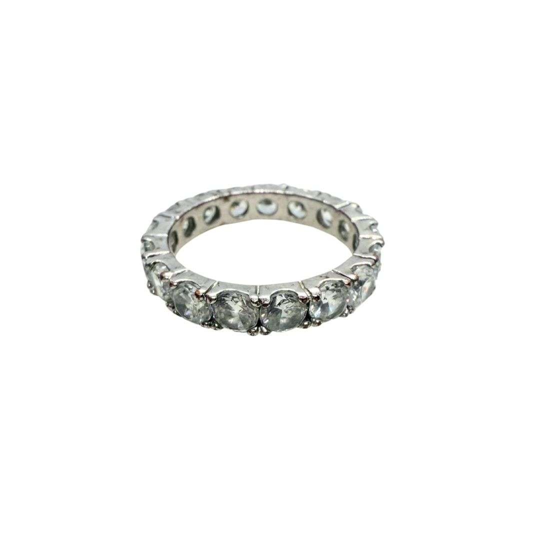 Diamante Silver Tone  Ring Size Q - ML0250