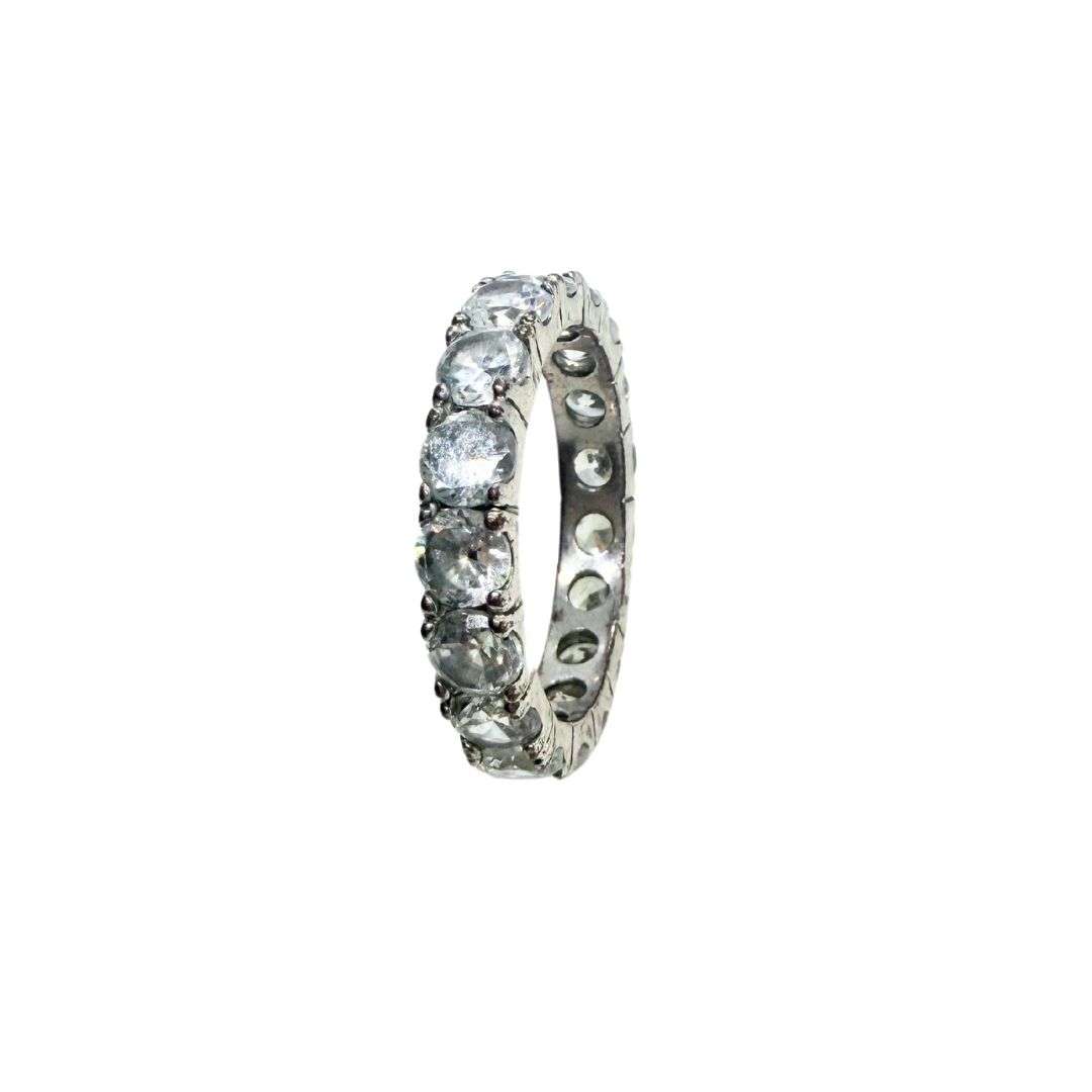 Diamante Silver Tone  Ring Size Q - ML0250