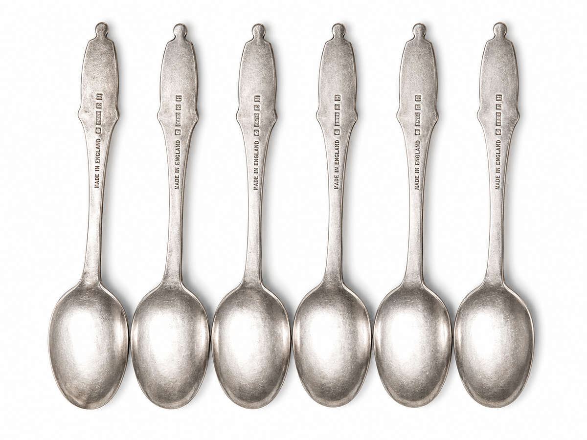 Teaspoons - Silver Set of 6 Cooper Brothers Epns Showing Kings and Queens - ML3710